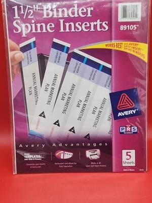 Avery 1.5 Binder Spine Inserts, Pack of 5  (89105)