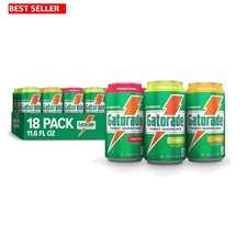 Gatorade Thirst Quencher, 3-Flavor Variety, 12 Fl Oz Cans Pack of 18