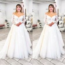 Boho Wedding Dresses Off Shoulder Lace Appliques A Line Beach Bridal Gowns