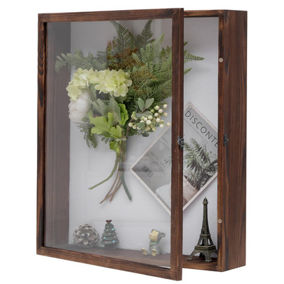 Muzilife Extra Large 16X20 Shadow Frame 3.54 Deep Display Case Linen Back Solid