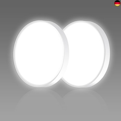 LED Deckenleuchte, 4000K 18W 1620lm Deckenlampe, 23cm IP44 weiß rund für Schlafz
