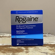 Men's ROGAINE 5 Minoxidil Solution Extra Strength 3 Month Supply 60ml EXP 02/26