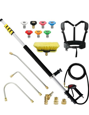 #ad JANZ 24FT Pressure Washer Telescoping Wand Kit Nozzles Brush Gutter $79.99