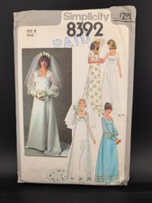 SIMPLICITY Pattern 8392 Vintage Bridal or Bridesmaid Dress Size 8