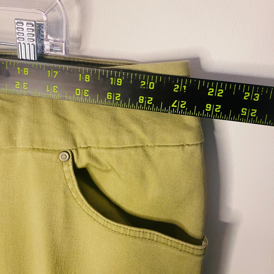 INVESTMENTS II ANKLE PANTS Sz 20W Pull On Olive Green Women Stretch - Image 3 of 4