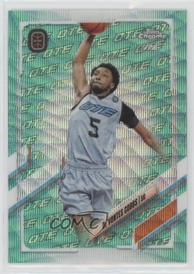 2021 Chrome OTE Overtime Elite Aqua & Green Wave Refractor De'Vontes Cobbs 03e4