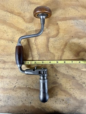 Vintage Very Rare PS&W Petite 6  Sweep Bit Brace Hand Drill With Shifters, Nice!