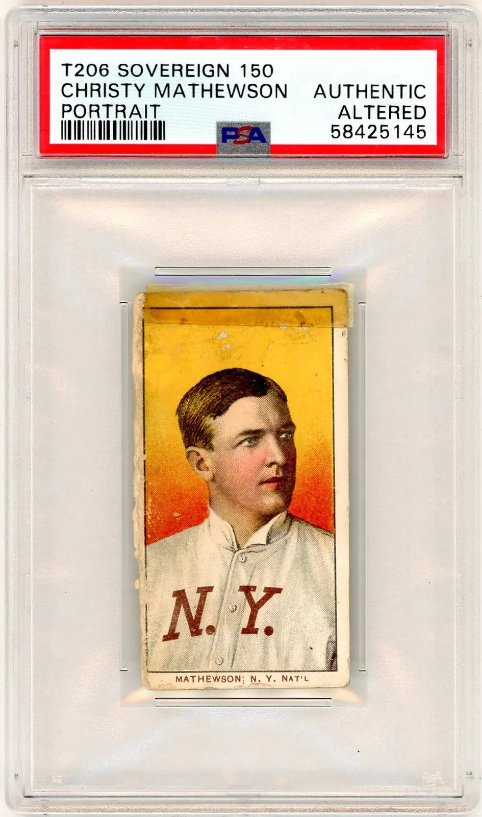 1909-11 T206 Sovereign 150 Christy Mathewson Portrait PSA A