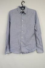 Eton Blue  White Pinstripe 100 Cotton Formal Collared Dress Shirt Size 36 / 14