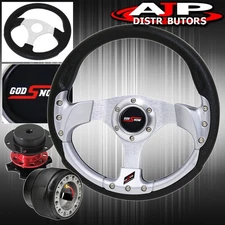 Competition Quick Release For 90-93 Integra + Silver Fusion Style Steering Wheel
