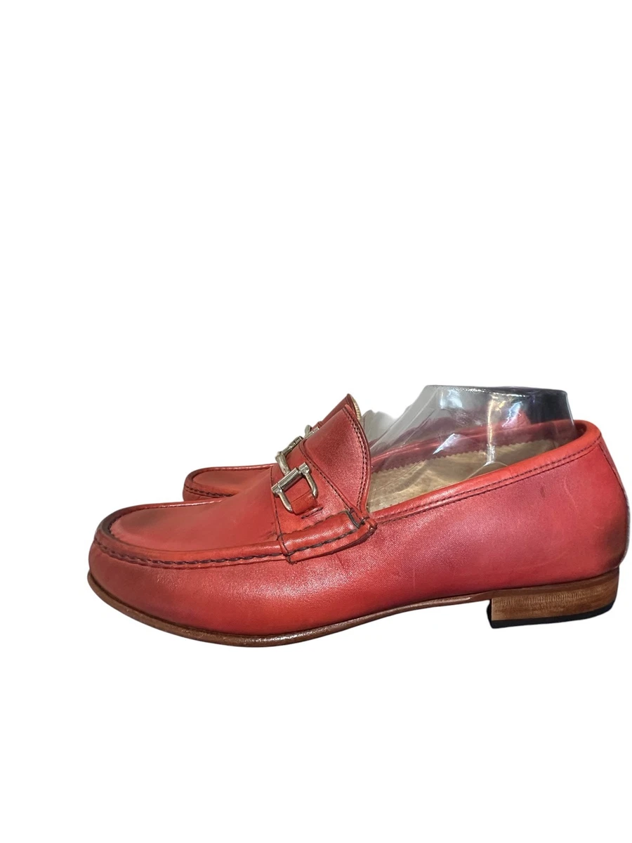 Mercanti Fiorentini Red Leather Men Size 11 M Horsebit Loafers Shoes Made Italy Mercanti Fiorentini products for sale | eBay main image 4