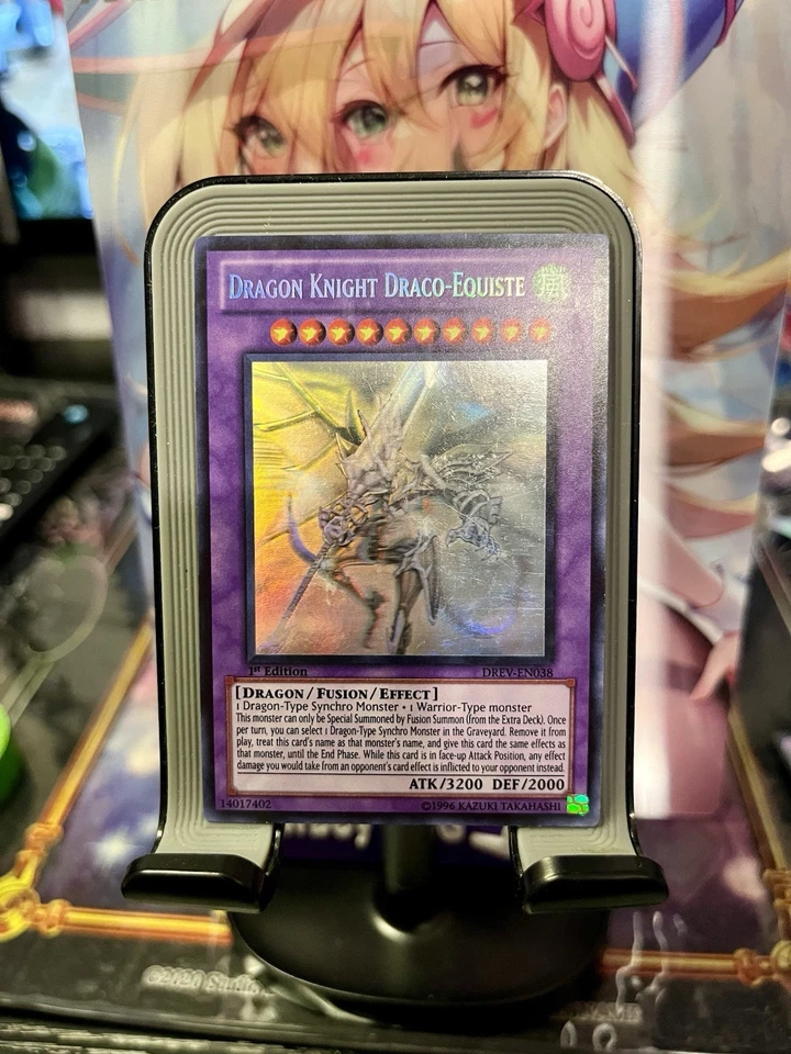 Dragon Knight Draco-Equiste DREV-EN038 Ghost Rare 1st Yugioh Card English MP - Image 3 of 4
