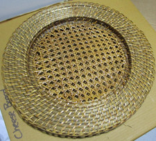 5 Williams Sonoma 13.5 round wicker rattan charger plates natural New wo tag