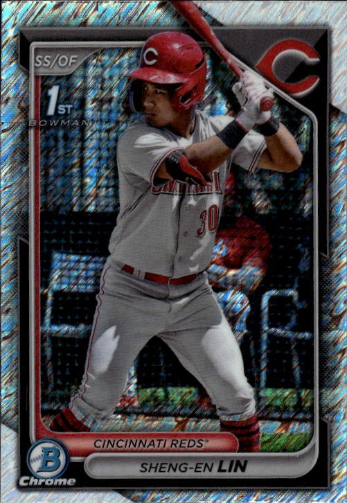 2024 Bowman Chrome Sheng-En Lin #BCP-155 Shimmer Refractors Cincinnati 25D
