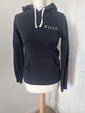 Jack Wills Navy WILLS Logo Hoodie Size UK 4 / XS