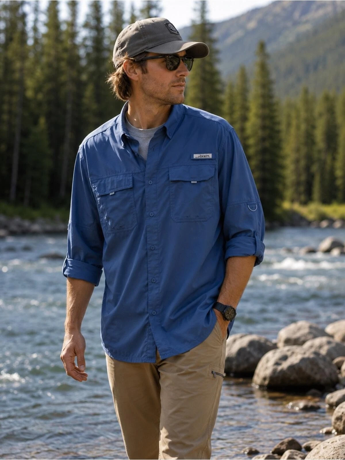 Habit Fishing Shirt XL Blue UPF 40 Vented Performance Outdoor Hiking
Opens in a new window or tab