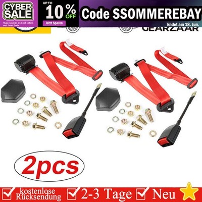 2x 3 Punkt Automatikgurt Sicherheitsgurt Universal Gurtpeitsche E Prüfung DE