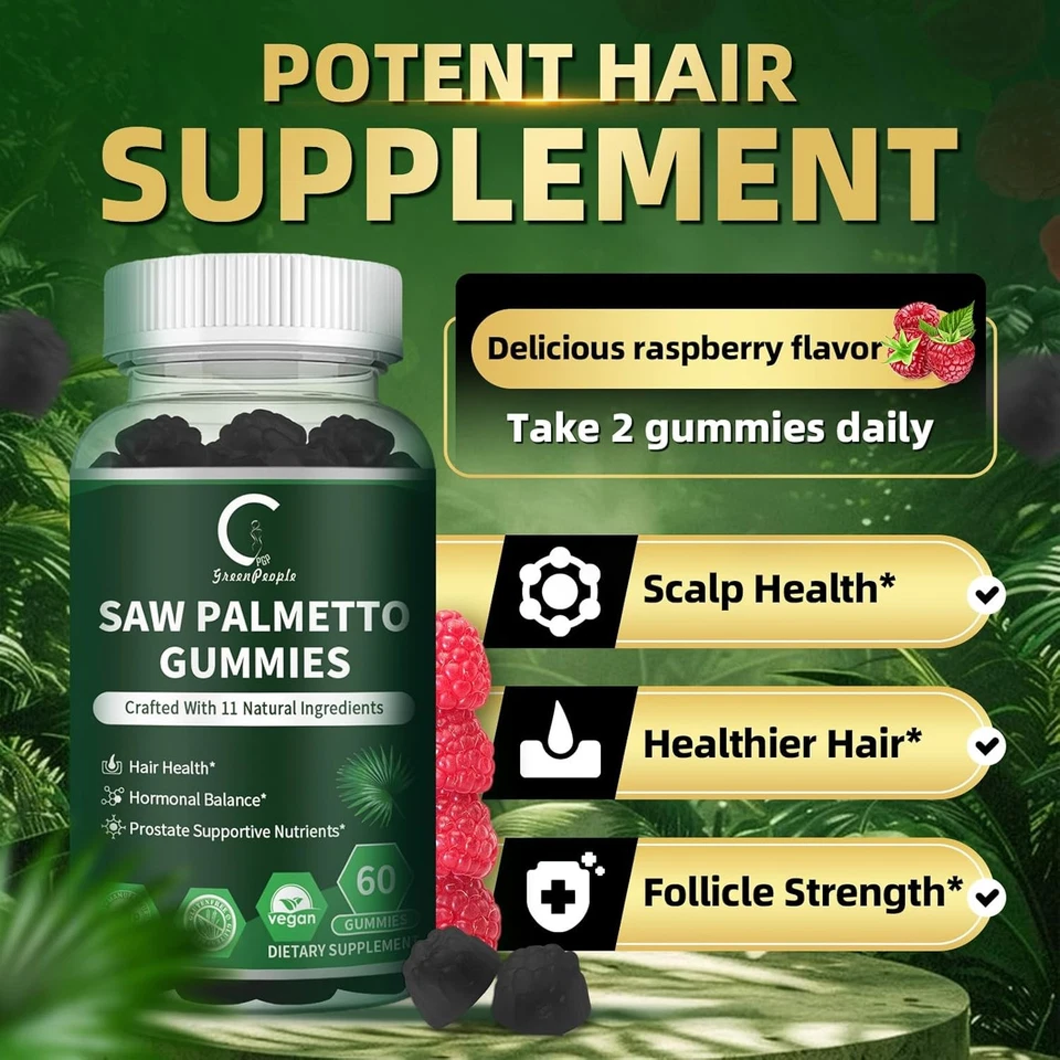 Saw Palmetto Gummies for Prostate Supplements, DHT Blocker, Hormonal Balance - Image 2 of 4