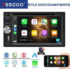Autoradio Mit CD DVD Player MP5 USB FM Bluetooth Carpaly Android Auto Radio 2DIN