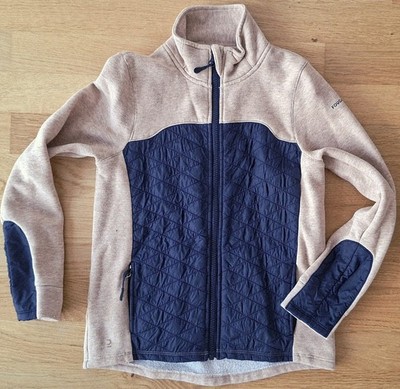 FOUGANZA Steppjacke Reitjacke Kinder beige dunkelblau Gr. 134 140 neuwertig