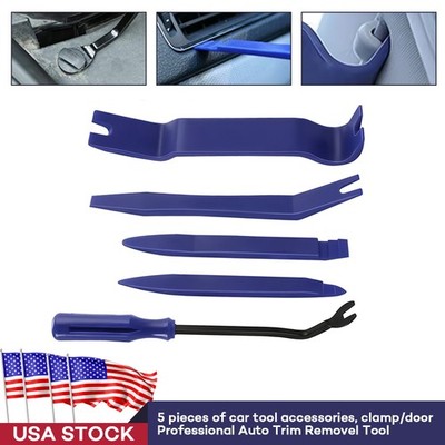 5Pcs Car Trim Removal Tool Set Hand Tools Pry Bar Panel Door Interior Clip Kit