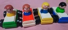 Lot of 4 Vintage Fisher Price Little People Cars Vehicles With 4 People