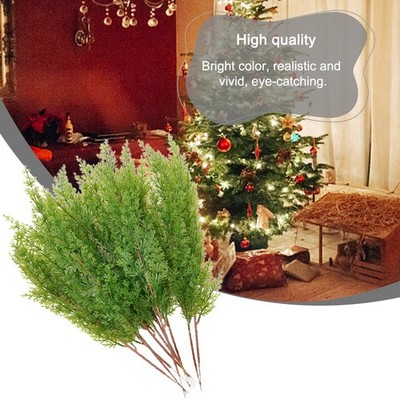 10 Pcs Cypress Tree Leaf Pine Needle Leaves Branch Christmas Wedding Home 42cm