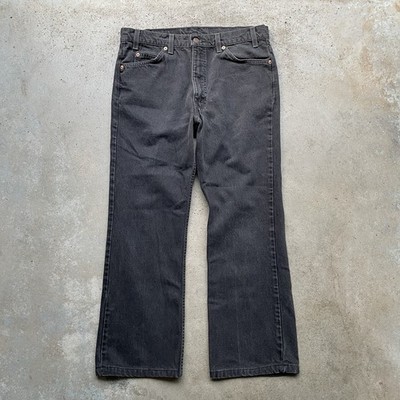 Vintage Levi's 517 Orange Tab Black Jeans Flare Leg Fitted Men's