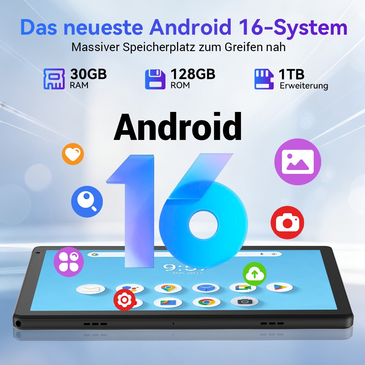 Tablet 10,1 pollici Android con 128 GB di memoria foto 5