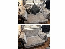 grey 3 seater sofa and cuddle chair