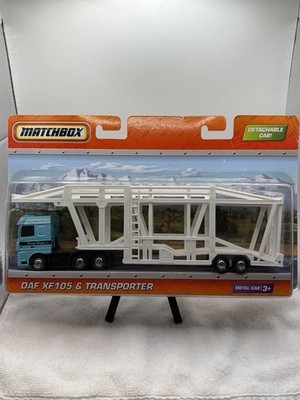 Matchbox MBX Metal Convoy DAF XF105 And Transporter W/Blue Cab Rare!!