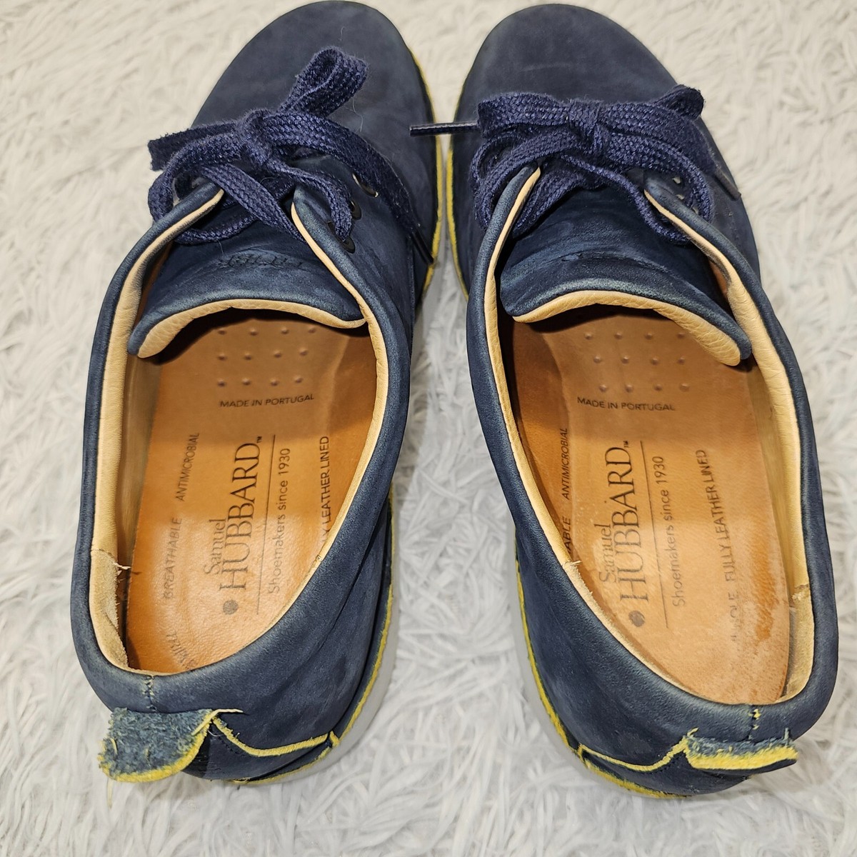 Mens Samuel Hubbard Blue Leather Lace Up Casual Oxford Style  display picture 1
