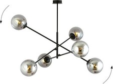 Plafoniera Moderna Nera Grigia Plafoniera 40W/E14 IP20 1167/6 Lineare - 3