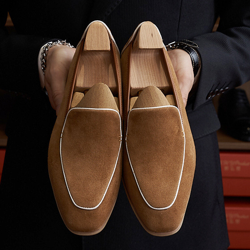 Italian Style Mens Formal Dress Business Loafer Real Suede Leather Shoes  British | eBay