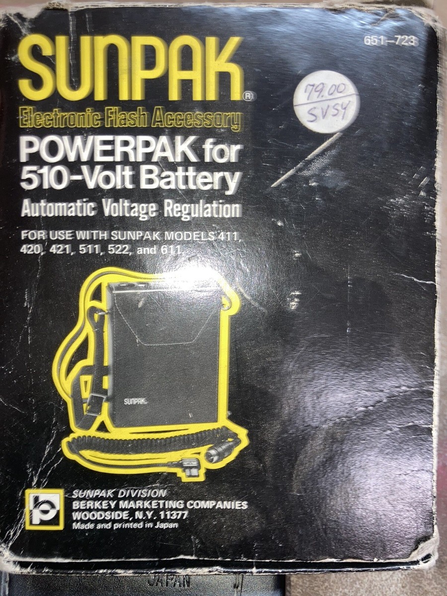 Vtg Sunpak Flash Power Pack w Case, NC 510 Volt Battery Vtg Sunpak Flash Power Pack w Case, NC 510 Volt Battery