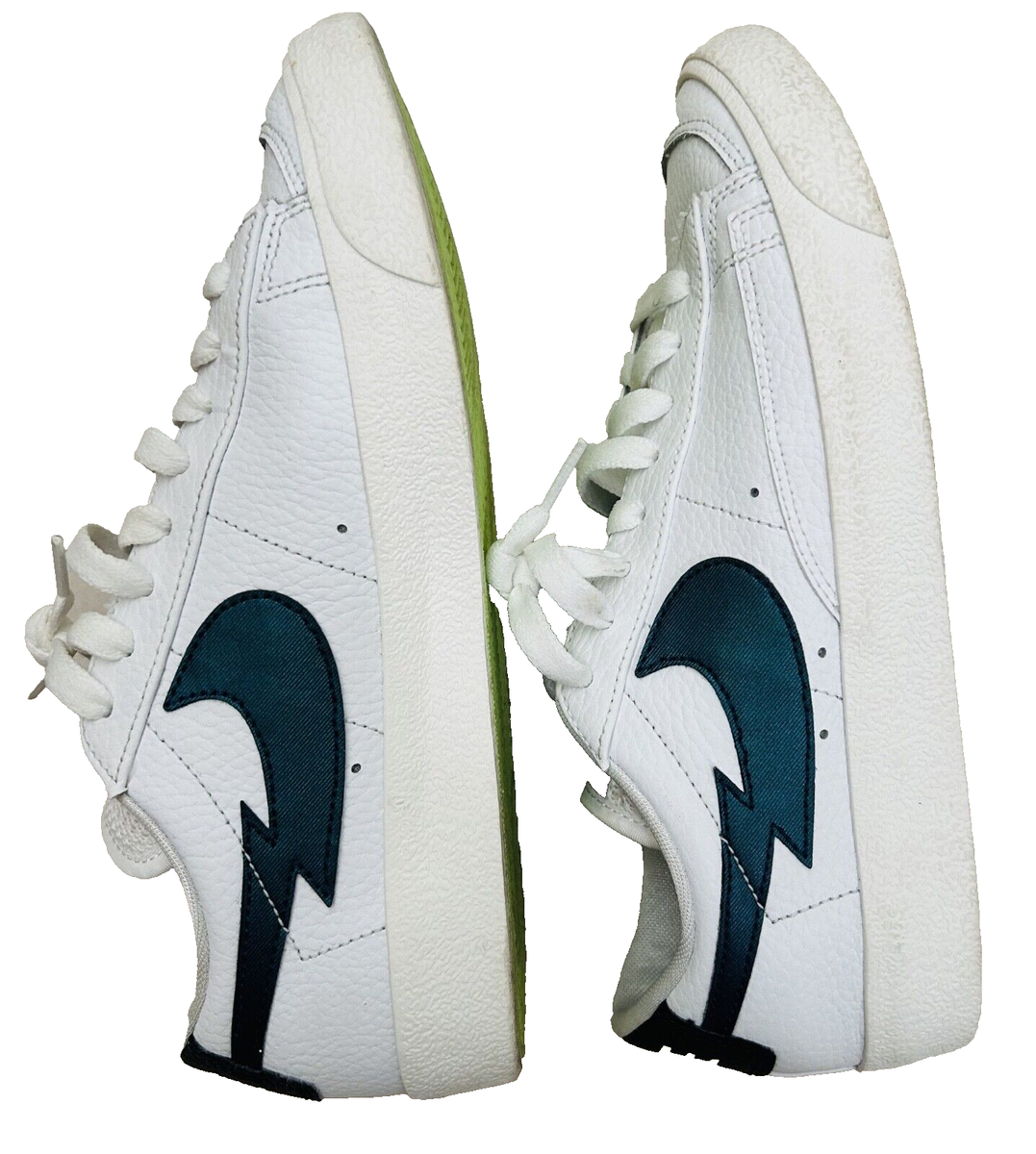 Men's Shoes Nike Blazer Low White Aquamarine Lime Glow Off Size 6Y US - Main Image