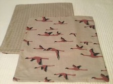 Pink Flamingo BIRDS IN FLIGHT MCM Throw Pillow COVER 20 NEW