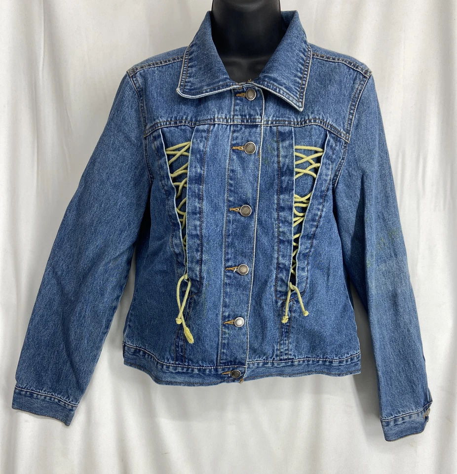 Chaqueta Denim Azul Súper Linda Faded Glory Auténtica Juvenil Talla Grande (12-14) Niña Foto 2 de 4