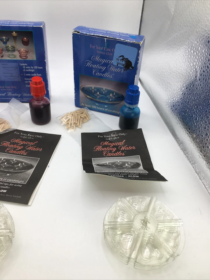 Paquetes de velas de agua flotantes mágicas vintage de rojo, azul y verde Foto 4 de 4