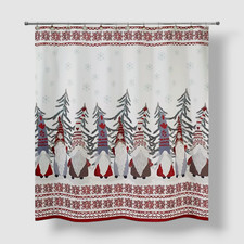 Avanti Home Red Christmas Gnomes Shower Curtain 72" x 72"