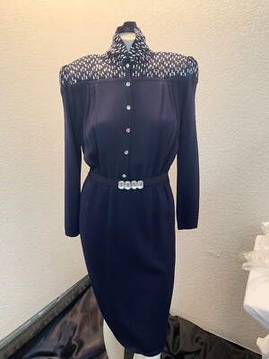 st john beaded dress Vintage St. John Beaded Knit Dress  Camille Design SF