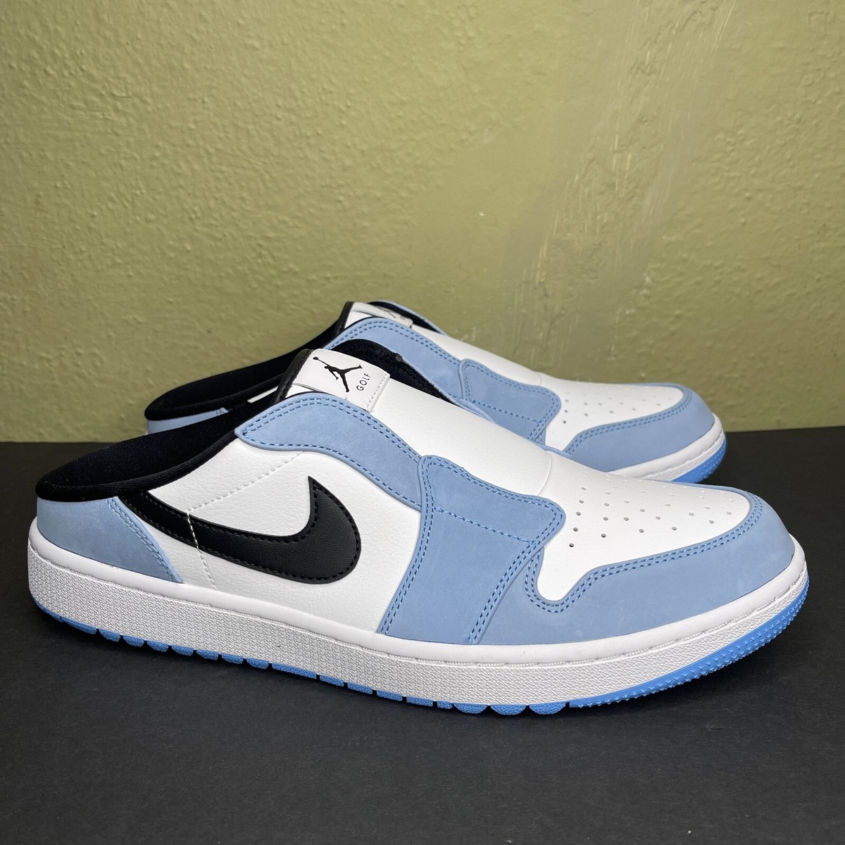 Nike Air Jordan 1 Mule Golf Shoes Size 12 University Blue UNC