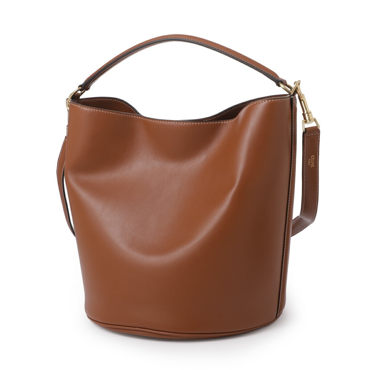希少【CELINE】ブラウン カーフスキン TEEN 16 バケットバッグ CELINE セリーヌ ティーンバケット16 ショルダーバッグ ブラウン