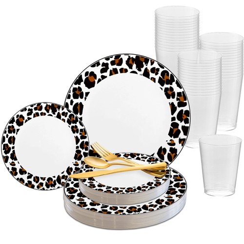 Disposable Plastic Dinnerware Wedding Party Package Animal Design Plates Set - Picture 2 of 13