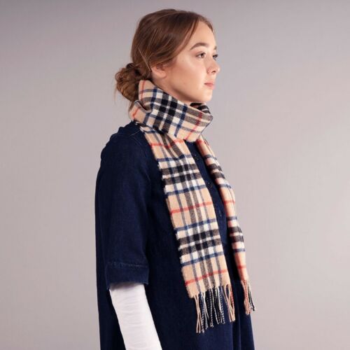 100% Lambswool Tartan Scarf by Lochcarron | Camel Thompson | Made in Scotland - Picture 3 of 5