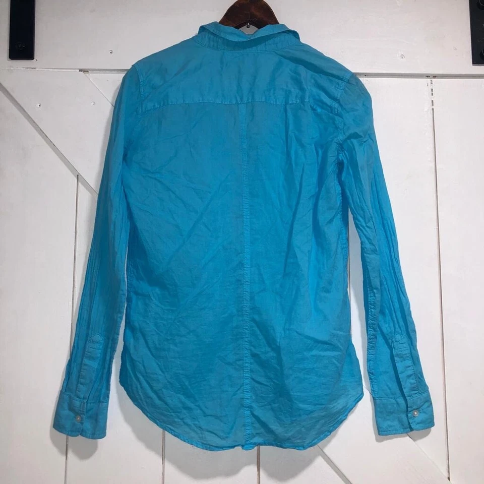 Camisa Lilly Pulitzer Mujer XS Anna Maria Abotonada Azul Manga Larga Algodón Foto 2 de 4