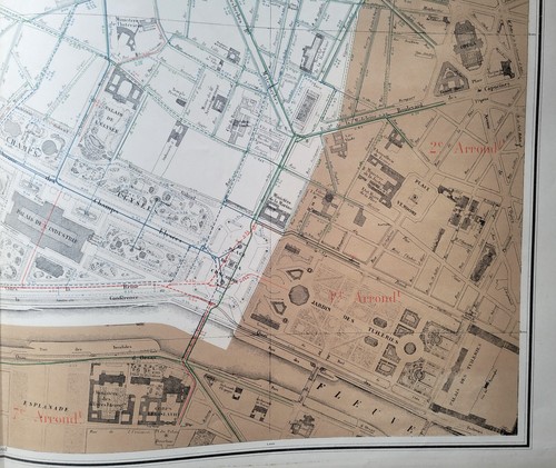 Paris 8 ème - Préfet POUBELLE Très Rare Plan de 1885 - 1/5000 (66,2 x 96 cm) - Picture 5 of 5