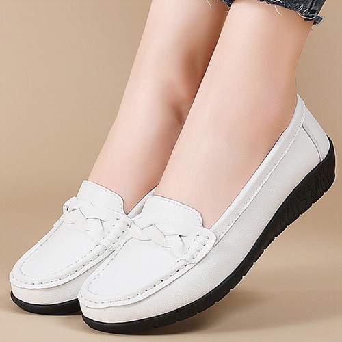 Women Shoes Soft Leather Women's Loafer 2025 New Flats Slip On Casual Shoes Fla - Picture 21 of 39