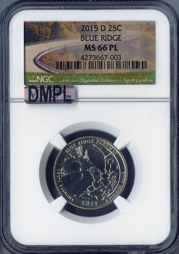 2015-D Blue Ridge Quarter NGC MS66 PL Quality