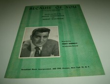 TONY BENNETT 1940 vintage sheet music 
